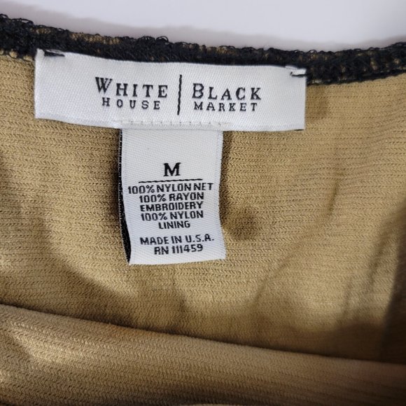 White House Black Market, Black/Beige Lacey Camisole, size M, Empire Waist NWOT - Picture 4 of 9